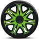 14"-os Nascar Green-Black dísztárcsa garnitúra (4darab)