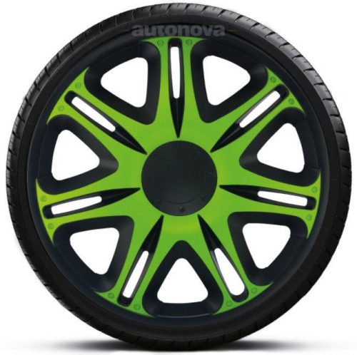 16"-os Nascar Green-Black dísztárcsa garnitúra (4darab)