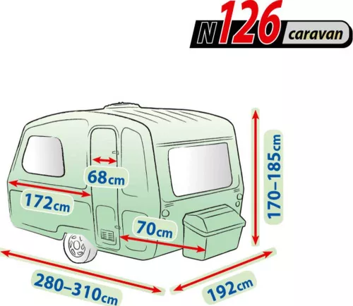 280-310 cm Premium lakókocsi takaróponyva - N126