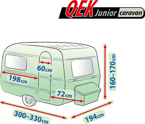 300-330 cm Premium lakókocsi takaróponyva - QEK Junior