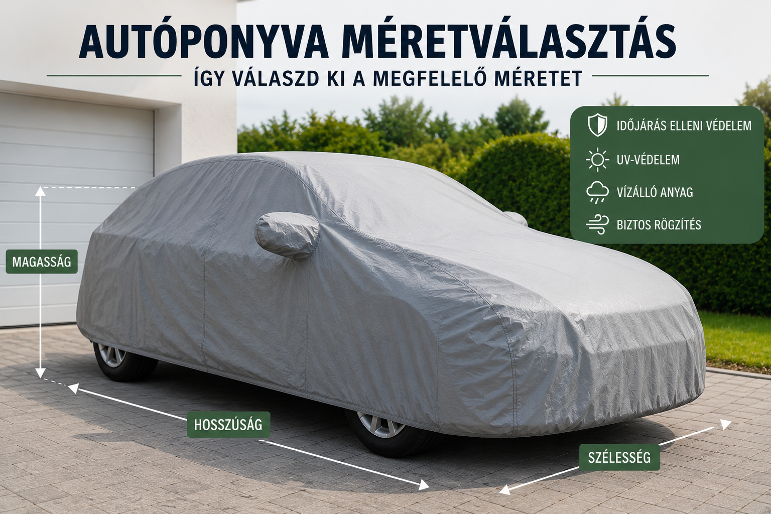 Autóponyva méretválasztás útmutató