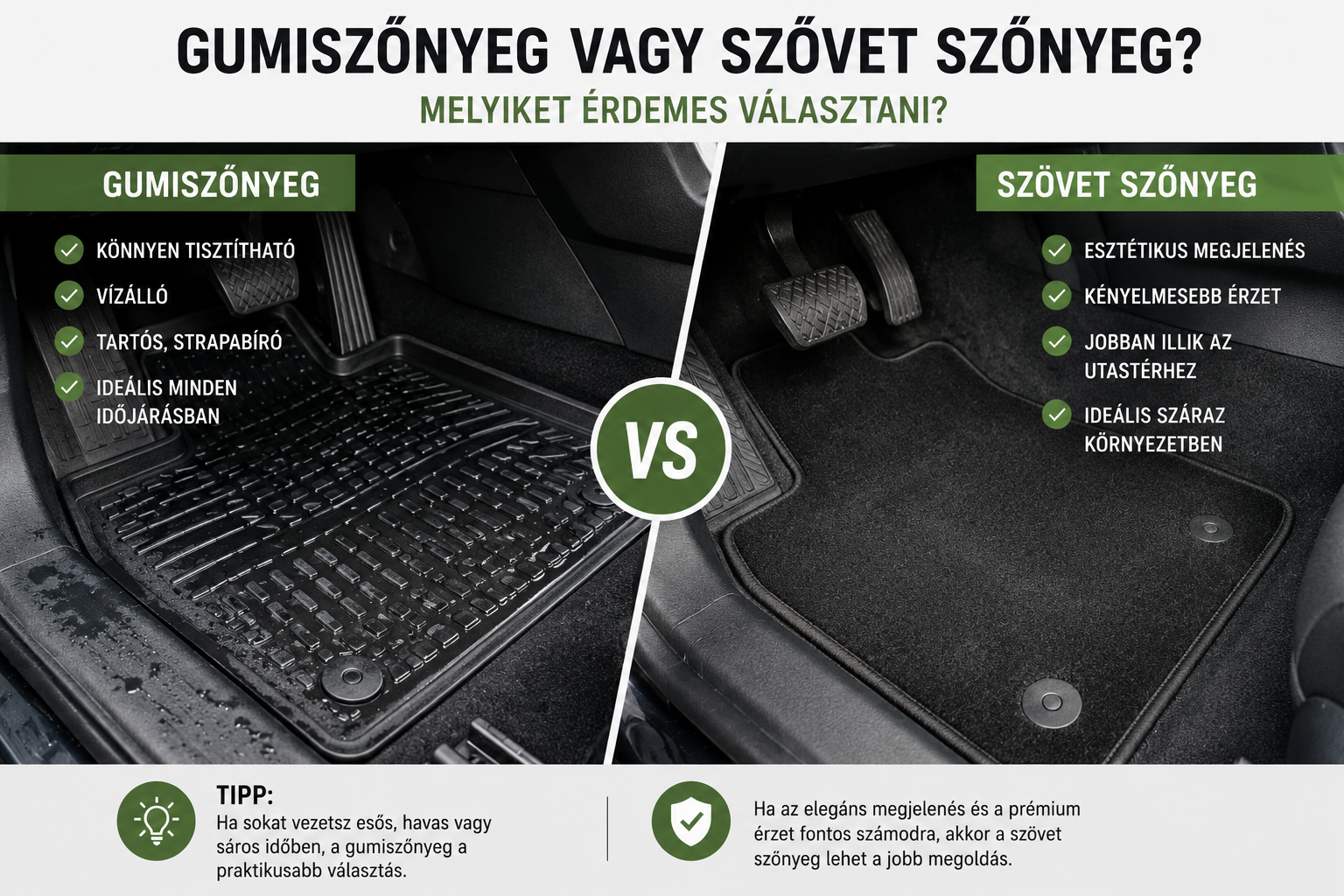 Gumiszőnyeg vagy szövet szőnyeg? Melyiket érdemes választani?